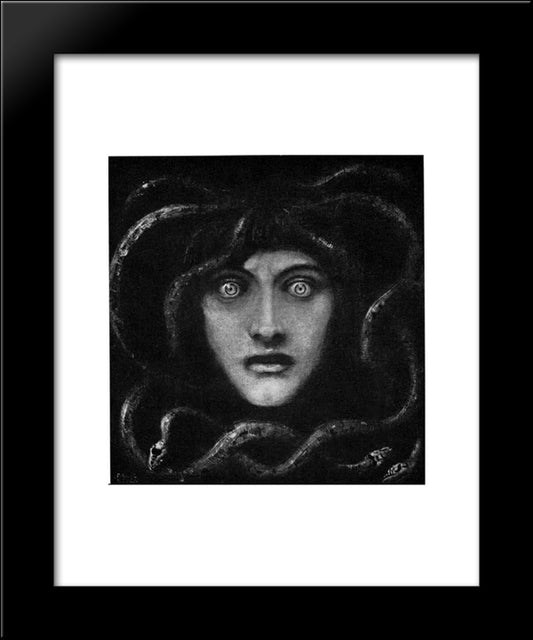 Medusa 20x24 Black Modern Wood Framed Art Print Poster by Stuck, Franz