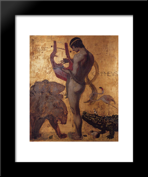 Orpheus 20x24 Black Modern Wood Framed Art Print Poster by Stuck, Franz