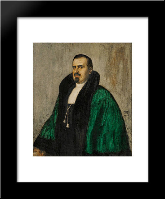 Portrait Of Prof. Dr. Josef Amann, Albert Jr., A Gynecologist, A University Professor And Art Collector 20x24 Black Modern Wood Framed Art Print Poster by Stuck, Franz