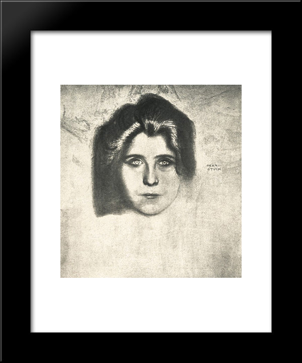 Portrait Of Writer Juliane Dery 20x24 Black Modern Wood Framed Art Print Poster by Stuck, Franz