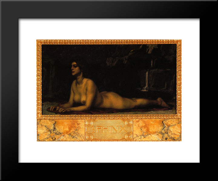 Sphinx 20x24 Black Modern Wood Framed Art Print Poster by Stuck, Franz