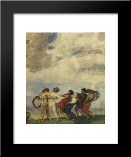 Spring Dance 20x24 Black Modern Wood Framed Art Print Poster by Stuck, Franz