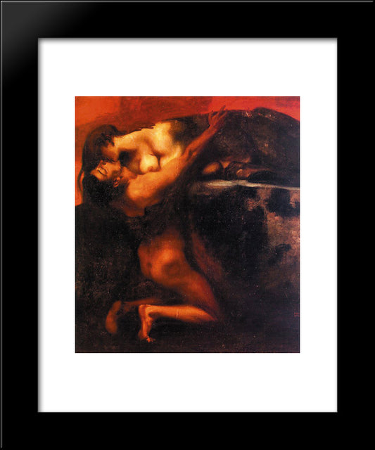 The Kiss Of The Sphinx 20x24 Black Modern Wood Framed Art Print Poster by Stuck, Franz