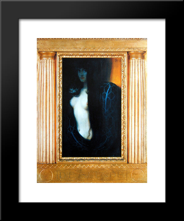 The Sin 20x24 Black Modern Wood Framed Art Print Poster by Stuck, Franz