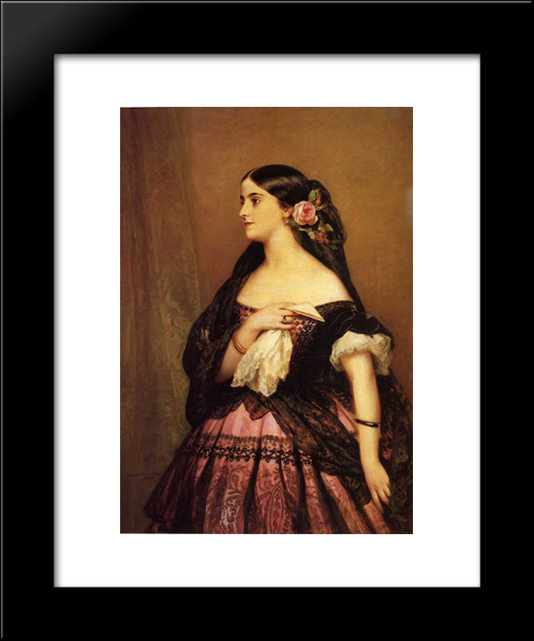 Adelina Patti 20x24 Black Modern Wood Framed Art Print Poster by Winterhalter, Franz Xaver
