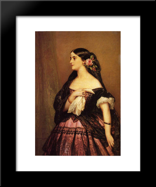 Adelina Patti 20x24 Black Modern Wood Framed Art Print Poster by Winterhalter, Franz Xaver