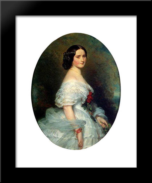 Anna Dollfus, Baronness De Bourgoing 20x24 Black Modern Wood Framed Art Print Poster by Winterhalter, Franz Xaver