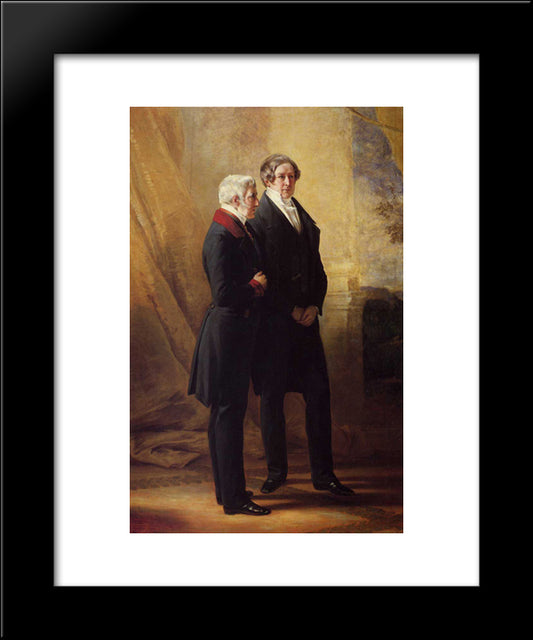 Arthur Wellesley, 1St Duke Of Wellington With Sir Robert Peel 20x24 Black Modern Wood Framed Art Print Poster by Winterhalter, Franz Xaver