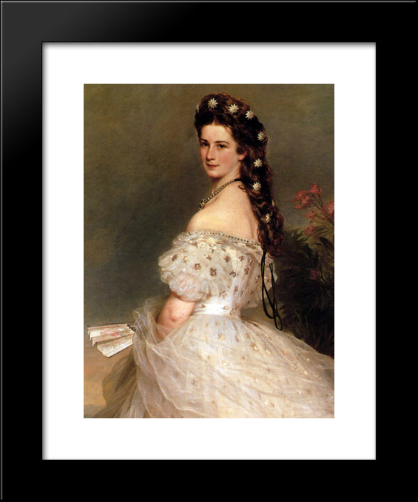 Empress Elisabeth Of Austria In Dancing Dress 20x24 Black Modern Wood Framed Art Print Poster by Winterhalter, Franz Xaver