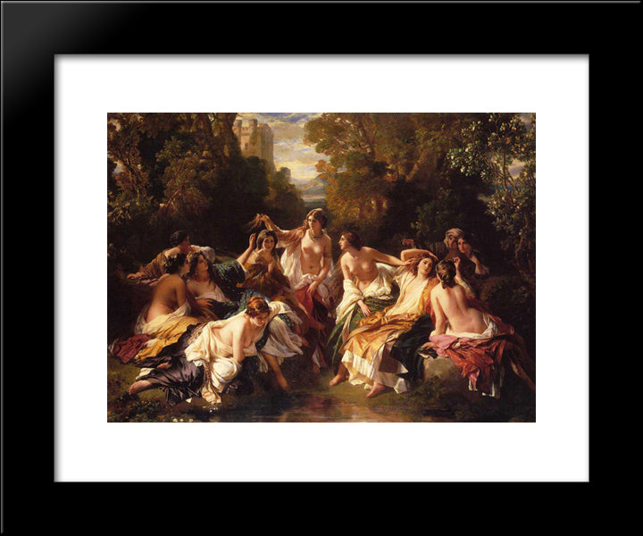 Florinda 20x24 Black Modern Wood Framed Art Print Poster by Winterhalter, Franz Xaver