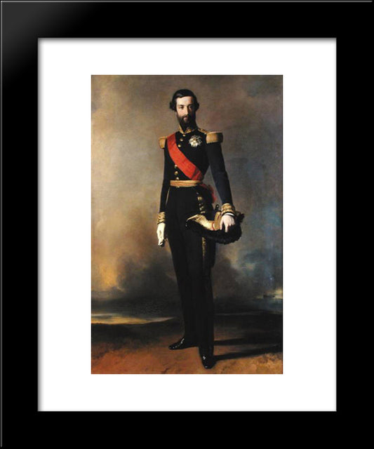 Francois Ferdinand Philippe D'Orleans Prince De Joinville 20x24 Black Modern Wood Framed Art Print Poster by Winterhalter, Franz Xaver