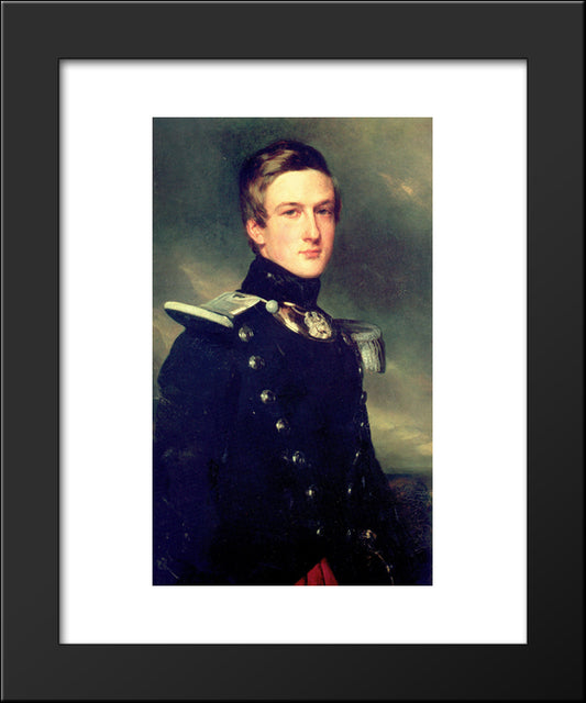 Henri Eugene Philippe Duc D'Aumale, Commander Of The 17Th Batallion Of The Light Infantry 20x24 Black Modern Wood Framed Art Print Poster by Winterhalter, Franz Xaver