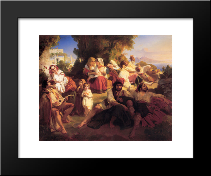 Il Dolce Farniente 20x24 Black Modern Wood Framed Art Print Poster by Winterhalter, Franz Xaver