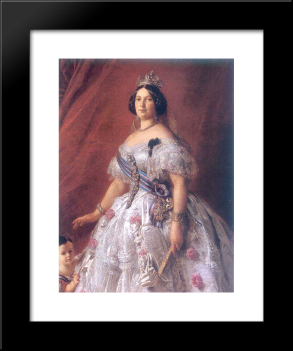 Isabel Ii Of United Kingdom 20x24 Black Modern Wood Framed Art Print Poster by Winterhalter, Franz Xaver