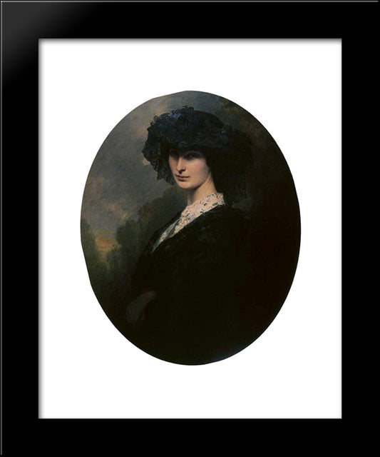 Jadwiga Potocka, Countess Branicka 20x24 Black Modern Wood Framed Art Print Poster by Winterhalter, Franz Xaver