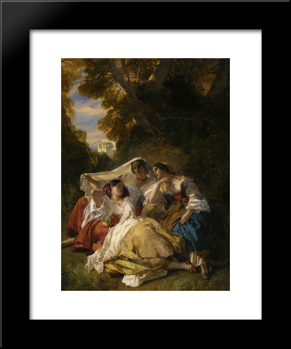 La Siesta 20x24 Black Modern Wood Framed Art Print Poster by Winterhalter, Franz Xaver