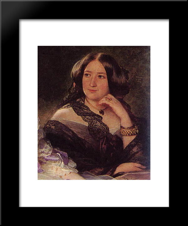 Linden D'Hooghvorst 20x24 Black Modern Wood Framed Art Print Poster by Winterhalter, Franz Xaver