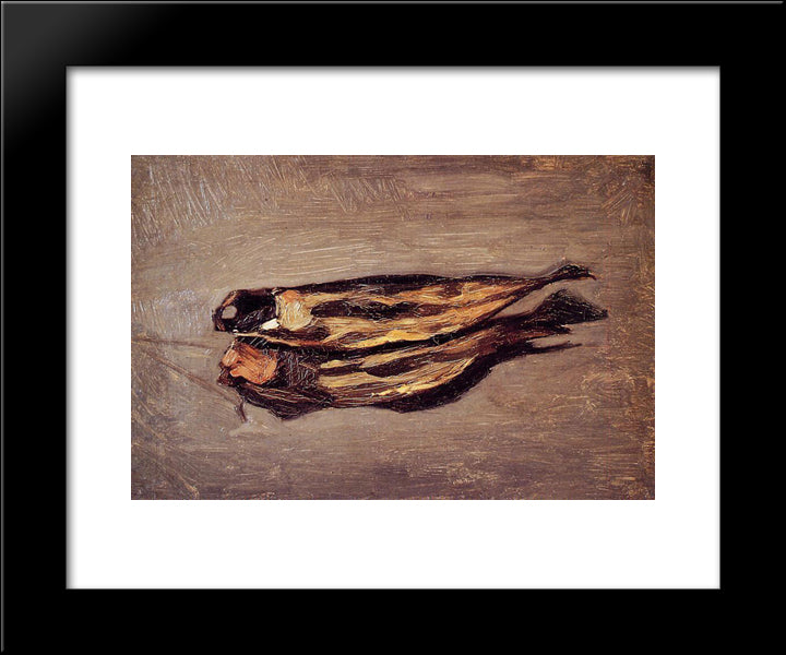 Dried Fish 20x24 Black Modern Wood Framed Art Print Poster by Bazille, Frederic