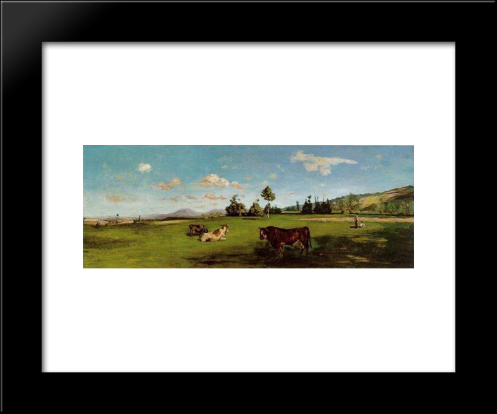 Saint-Saveur 20x24 Black Modern Wood Framed Art Print Poster by Bazille, Frederic