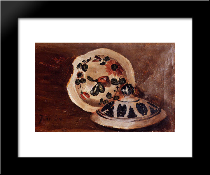 Soup Bowl Covers 20x24 Black Modern Wood Framed Art Print Poster by Bazille, Frederic