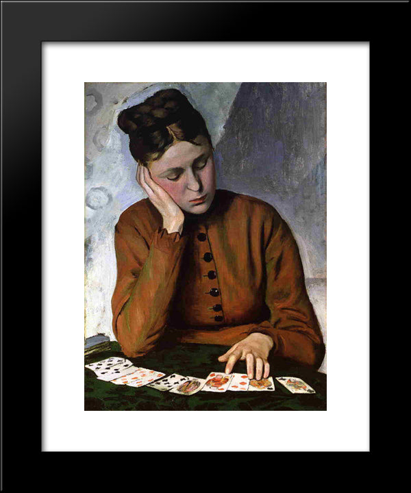 The Fortune Teller 20x24 Black Modern Wood Framed Art Print Poster by Bazille, Frederic