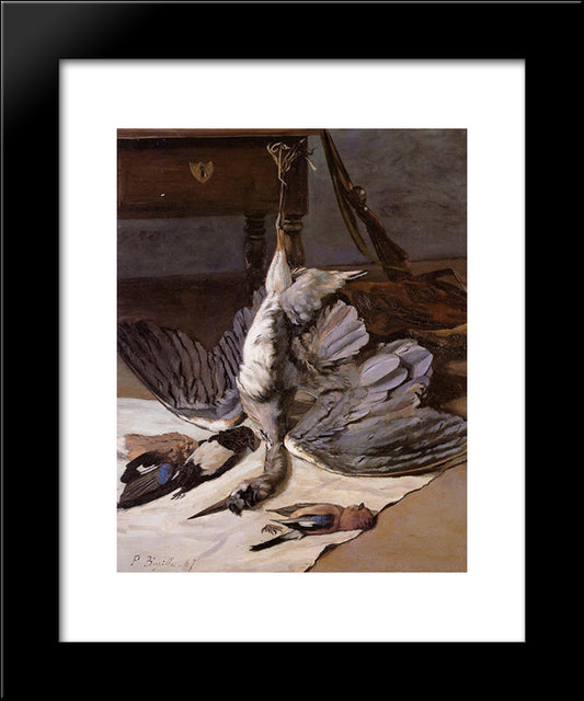 The Heron 20x24 Black Modern Wood Framed Art Print Poster by Bazille, Frederic