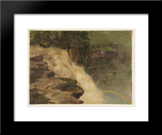 A Waterfall In Colombia 20x24 Black Modern Wood Framed Art Print Poster by Church, Frederic Edwin