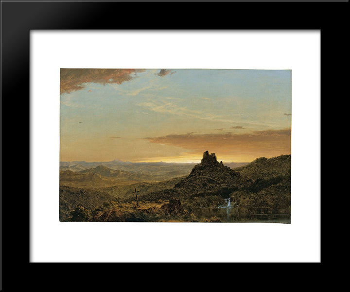 Cross In The Wilderness 20x24 Black Modern Wood Framed Art Print Poster by Church, Frederic Edwin