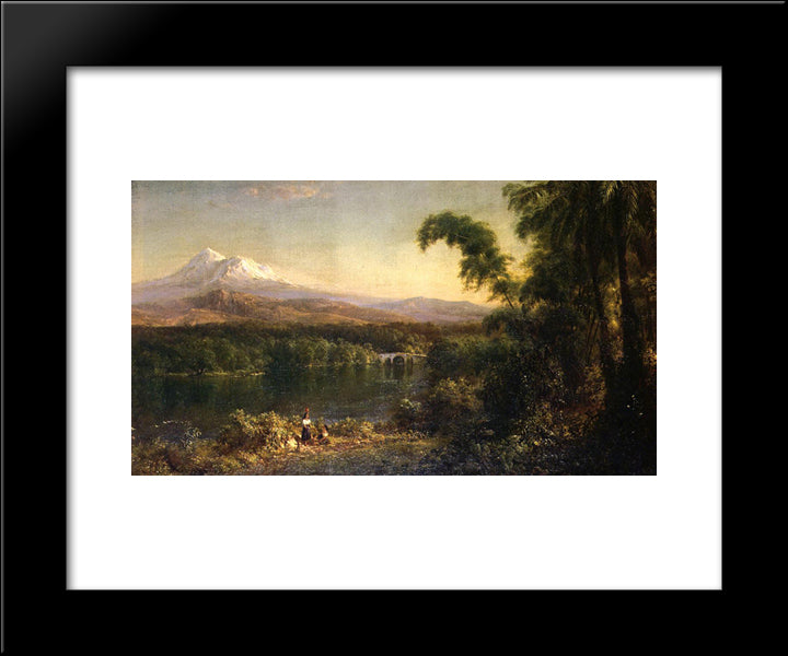 Figures In An Ecuadorian Landscape 20x24 Black Modern Wood Framed Art Print Poster by Church, Frederic Edwin