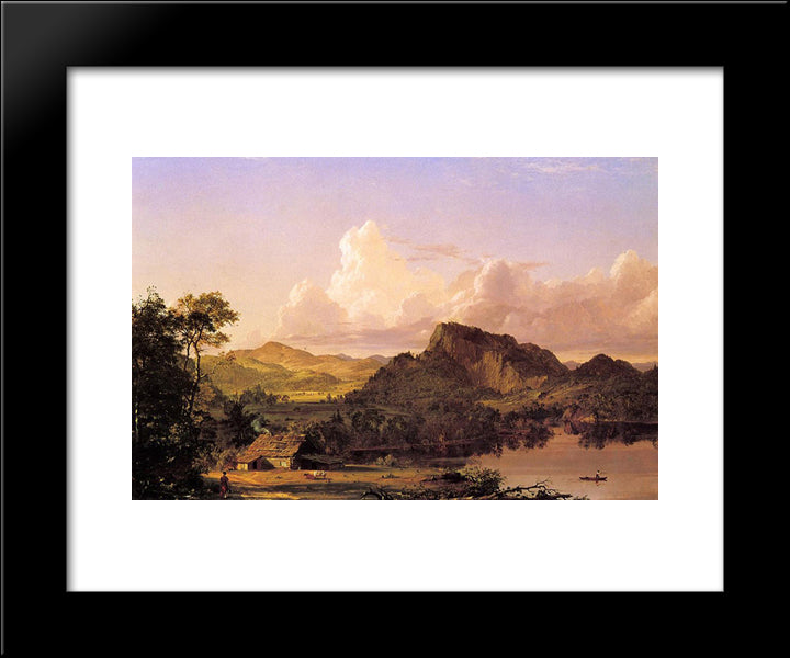 Home By The Lake 20x24 Black Modern Wood Framed Art Print Poster by Church, Frederic Edwin