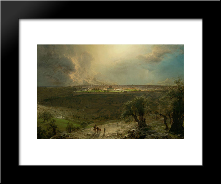 Jerusalem From The Mount Of Olives 20x24 Black Modern Wood Framed Art Print Poster by Church, Frederic Edwin