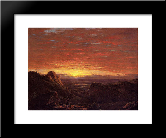 Morning, Looking East Over The Hudson Valley From Catskill Mountains 20x24 Black Modern Wood Framed Art Print Poster by Church, Frederic Edwin