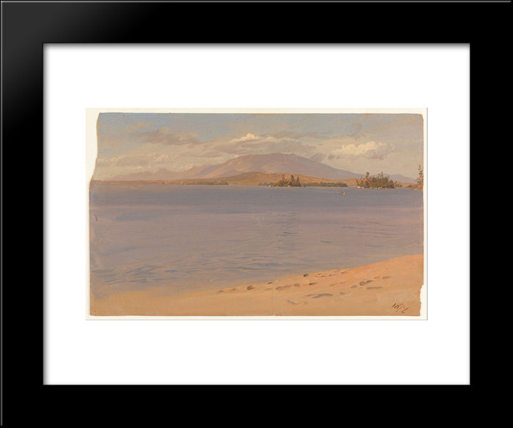 Mount Katahdin From Lake Millinocket 20x24 Black Modern Wood Framed Art Print Poster by Church, Frederic Edwin