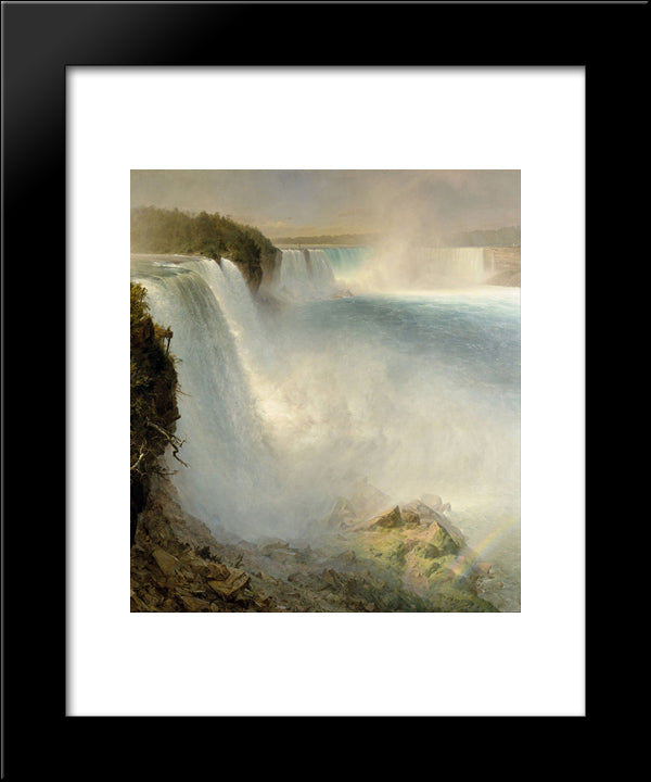 Niagara Falls, From The American Side 20x24 Black Modern Wood Framed Art Print Poster by Church, Frederic Edwin