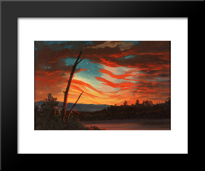 Our Banner In The Sky 20x24 Black Modern Wood Framed Art Print Poster by Church, Frederic Edwin