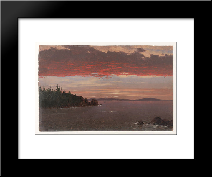 Schoodic Peninsula From Mount Desert At Sunrise 20x24 Black Modern Wood Framed Art Print Poster by Church, Frederic Edwin