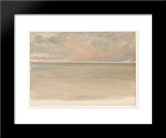 Seascape With Icecap In The Distance 20x24 Black Modern Wood Framed Art Print Poster by Church, Frederic Edwin