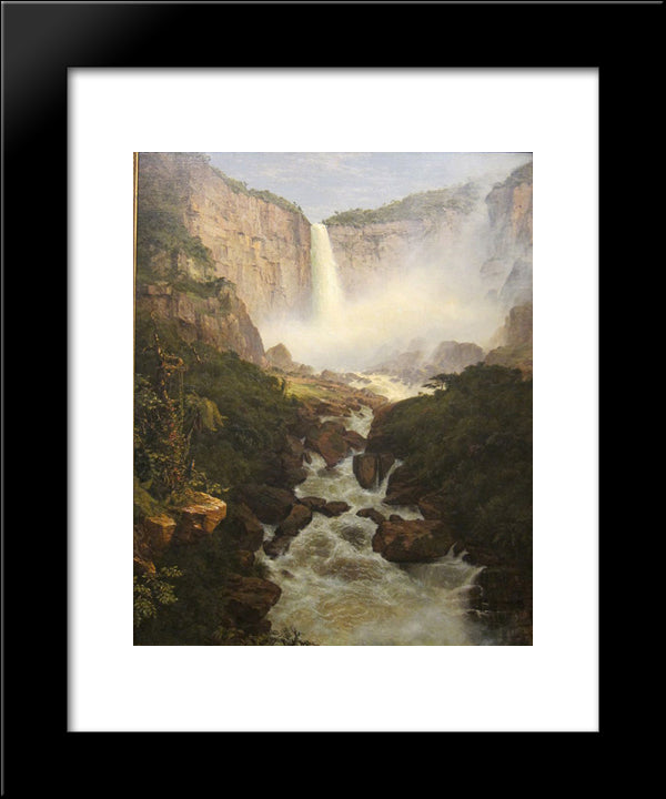 Tequendama Falls, Near Bogota, New Granada 20x24 Black Modern Wood Framed Art Print Poster by Church, Frederic Edwin