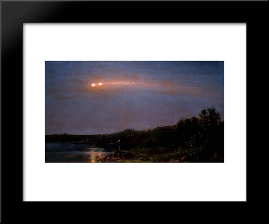 The Meteor Of 1860 20x24 Black Modern Wood Framed Art Print Poster by Church, Frederic Edwin