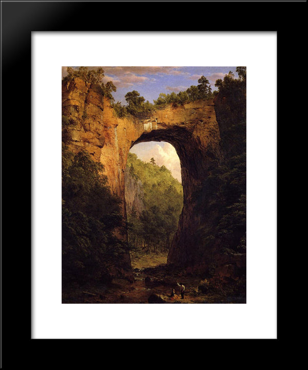 The Natural Bridge, Virginia 20x24 Black Modern Wood Framed Art Print Poster by Church, Frederic Edwin