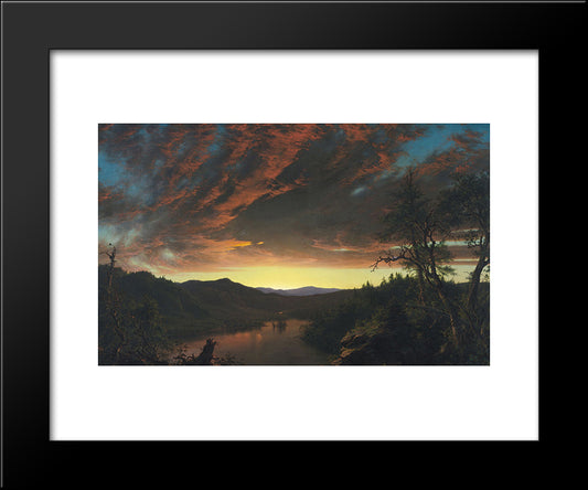 Twilight In The Wilderness 20x24 Black Modern Wood Framed Art Print Poster by Church, Frederic Edwin