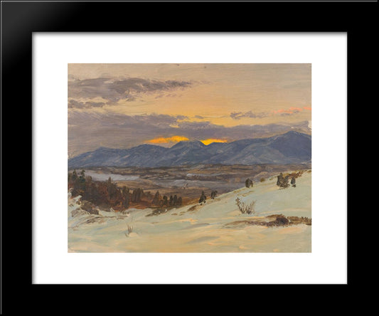 Winter Twilight From Olana 20x24 Black Modern Wood Framed Art Print Poster by Church, Frederic Edwin