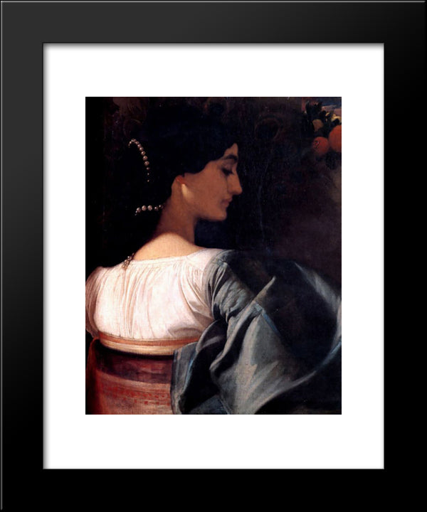 An Italian Lady 20x24 Black Modern Wood Framed Art Print Poster by Leighton, Frederic