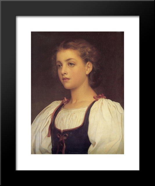 Biondina 20x24 Black Modern Wood Framed Art Print Poster by Leighton, Frederic