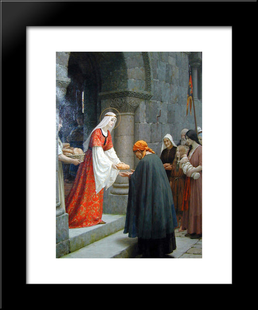 Charity Of St. Elizabeth Of Hungary 20x24 Black Modern Wood Framed Art Print Poster by Leighton, Frederic