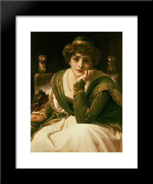 Desdemona 20x24 Black Modern Wood Framed Art Print Poster by Leighton, Frederic