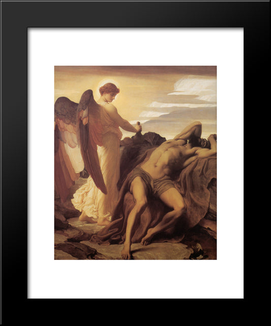 Elijah In The Wilderness 20x24 Black Modern Wood Framed Art Print Poster by Leighton, Frederic