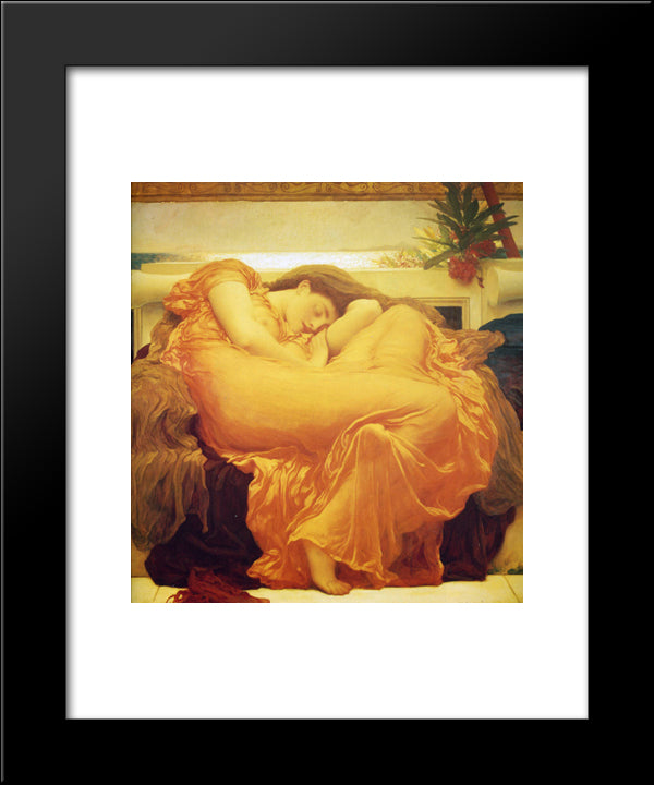 Flaming June 20x24 Black Modern Wood Framed Art Print Poster by Leighton, Frederic