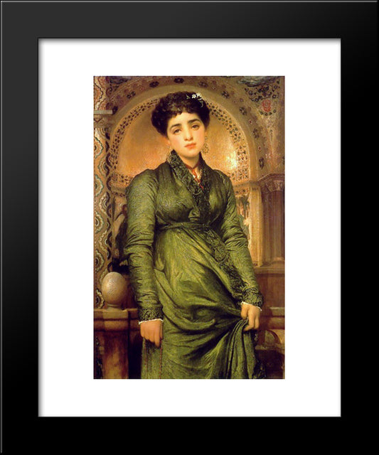 Girl In Green 20x24 Black Modern Wood Framed Art Print Poster by Leighton, Frederic