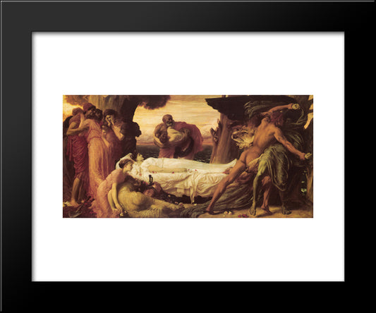 Hercules Wrestling With Death For The Body Of Alcestis 20x24 Black Modern Wood Framed Art Print Poster by Leighton, Frederic